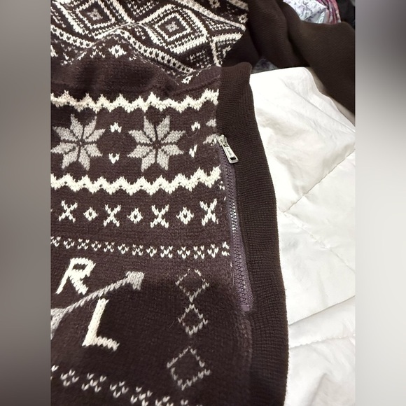 Lauren Ralph Lauren Active Zip-Up Brown Cardigan - Size M - Picture 4 of 4